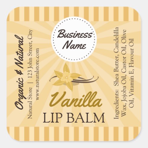 Vanilla Gold _ Lip Balm Label _ 125 Square