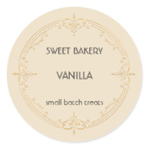 Vanilla Gold Small Business Bakery Label