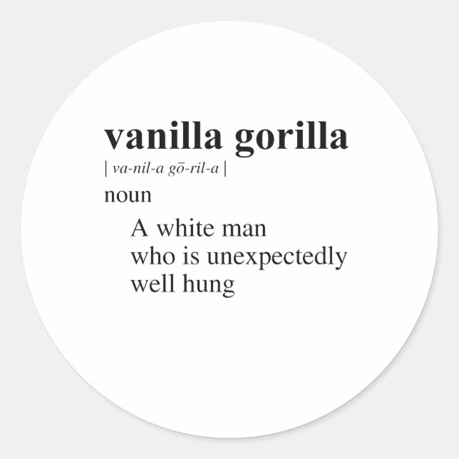 VANILLA GORILLA CLASSIC ROUND STICKER (Front)