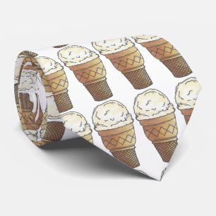Vanilla Ice Cream Cake Cone Scoop Summertime Food Tie