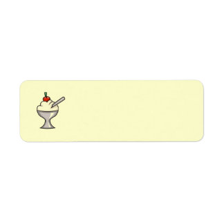 VANILLA ICE-CREAM CHERRY TOP DESSERTS SWEETS YUMM LABEL