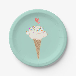 Vanilla Ice Cream Cone  Paper Plates