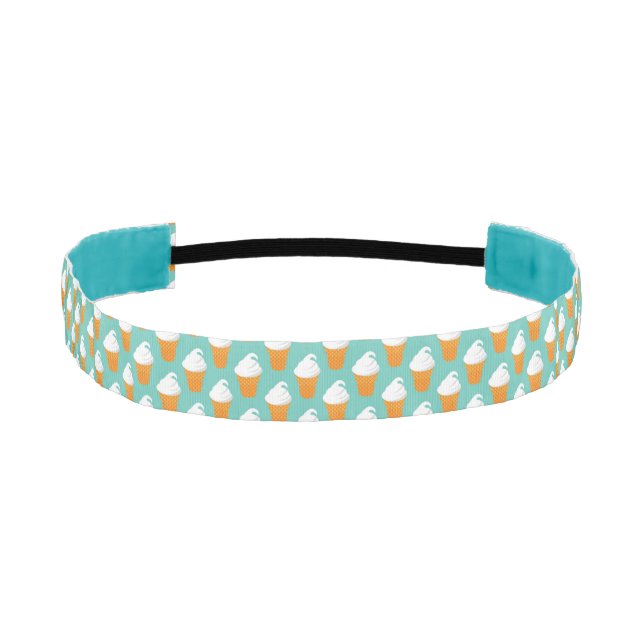 Vanilla Ice Cream Cone Pattern Athletic Headband (Front)