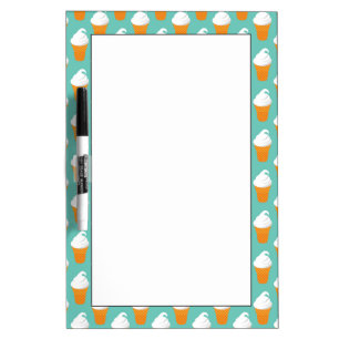 Vanilla Ice Cream Cone Pattern Dry Erase Board