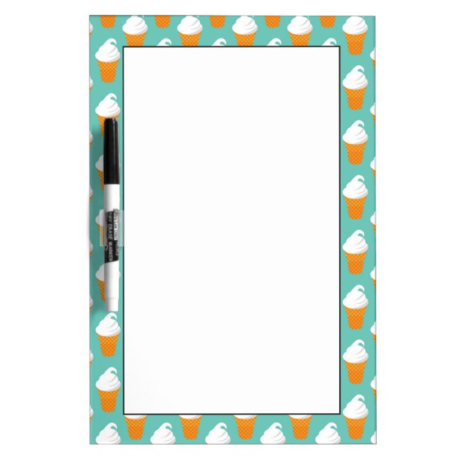 Vanilla Ice Cream Cone Pattern Dry Erase Board (Front)