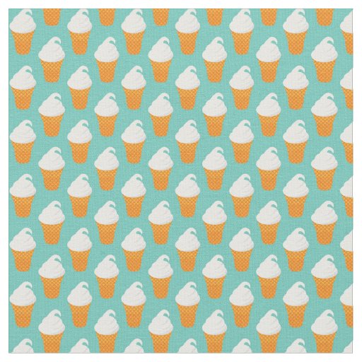Vanilla Ice Cream Cone Pattern Fabric