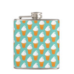 Vanilla Ice Cream Cone Pattern Flask