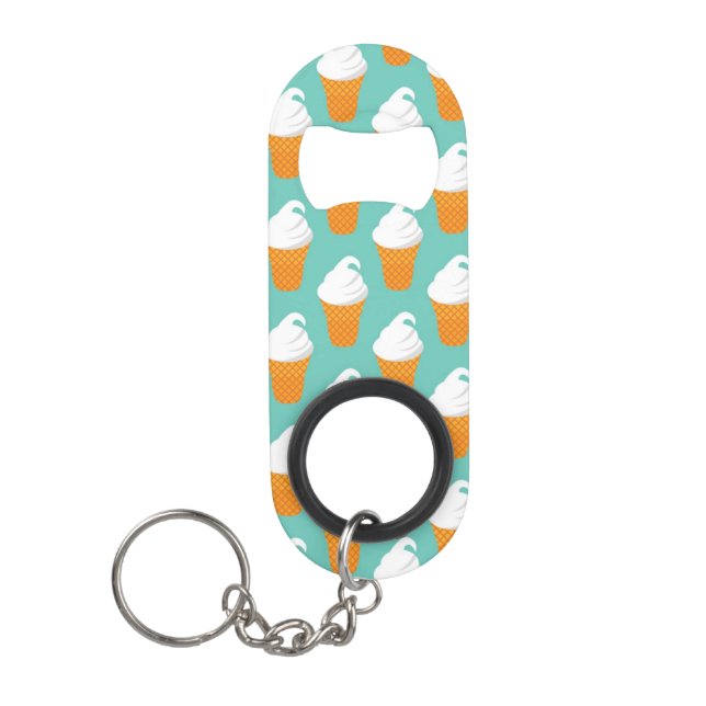 Vanilla Ice Cream Cone Pattern Keychain Bottle Opener (Front)