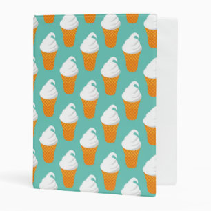 Vanilla Ice Cream Cone Pattern Mini Binder