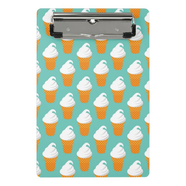 Vanilla Ice Cream Cone Pattern Mini Clipboard (Front)