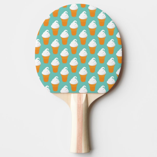 Vanilla Ice Cream Cone Pattern Ping-Pong Paddle (Front)