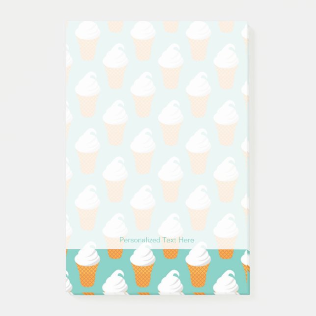 Vanilla Ice Cream Cone Pattern Post-it Notes (Front)