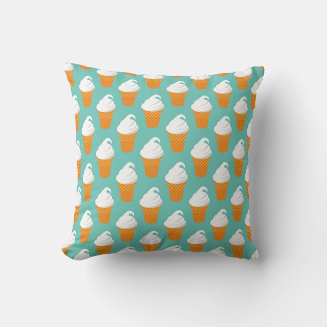 Vanilla Ice Cream Cone Pattern Throw Pillow (Front)