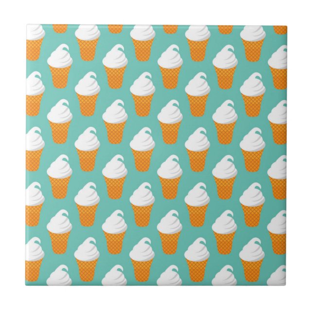 Vanilla Ice Cream Cone Pattern Tile (Front)