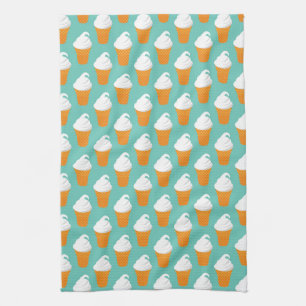 Vanilla Ice Cream Cone Pattern Towel