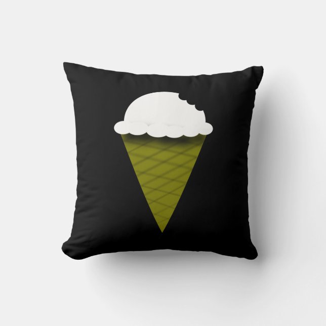 Vanilla Ice Cream Cone Throw Pillow (Front)