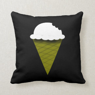 Vanilla Ice Cream Cone Throw Pillow