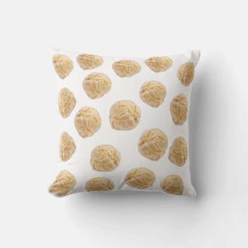 Vanilla ice cream pattern throw pillow