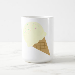 Vanilla Ice Cream Scoop Waffle Cone Coffee Mug