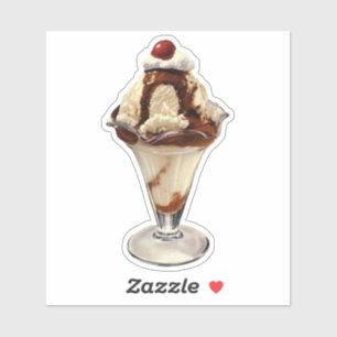 Vanilla Ice Cream Sundae Sticker