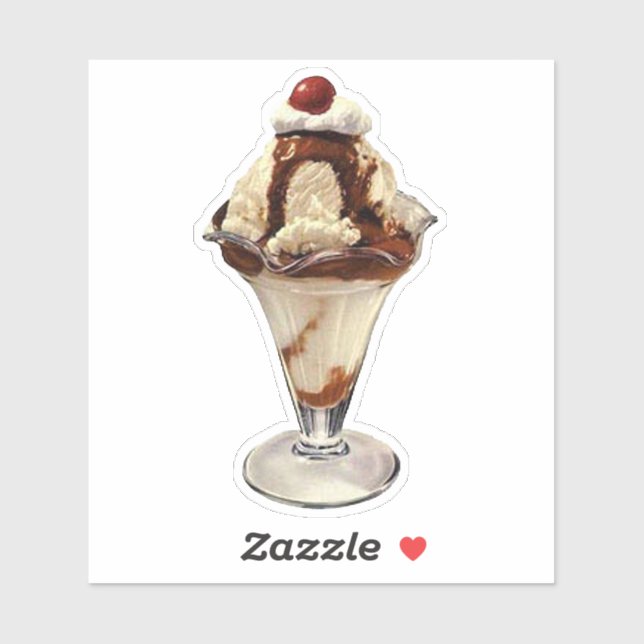 Vanilla Ice Cream Sundae Sticker (Sheet)