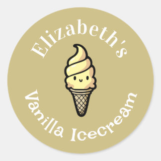 Vanilla Icecream Classic Round Sticker