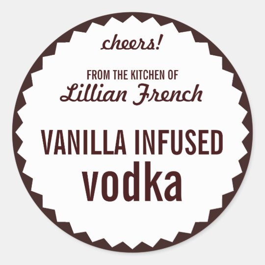 Vanilla Infused Vodka Bottle Label Template