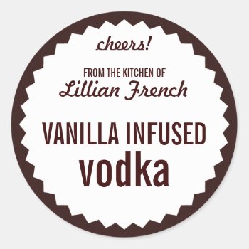 Vanilla Infused Vodka Bottle Label Template by circlealine at Zazzle