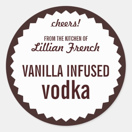 Vanilla Infused Vodka Bottle Label Template