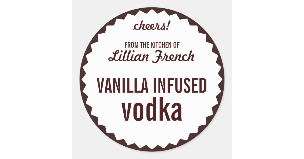 Vanilla Infused Vodka Bottle Label Template