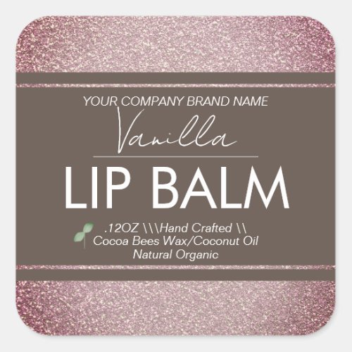 Vanilla Lip Balm Business Packaging  Square Sticker
