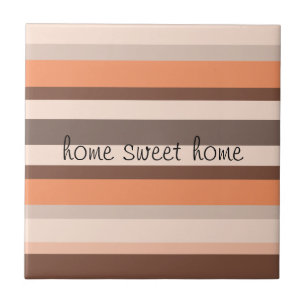 Vanilla Melon  Stripes Ceramic Tile