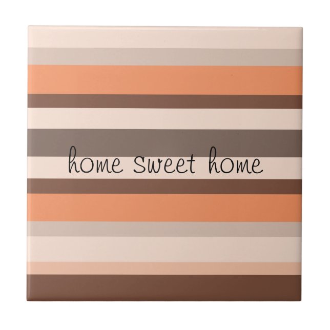 Vanilla Melon  Stripes Ceramic Tile (Front)