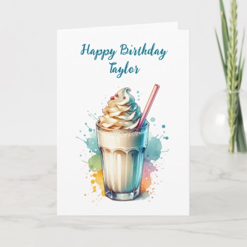 Vanilla Milkshake Happy Birthday Card