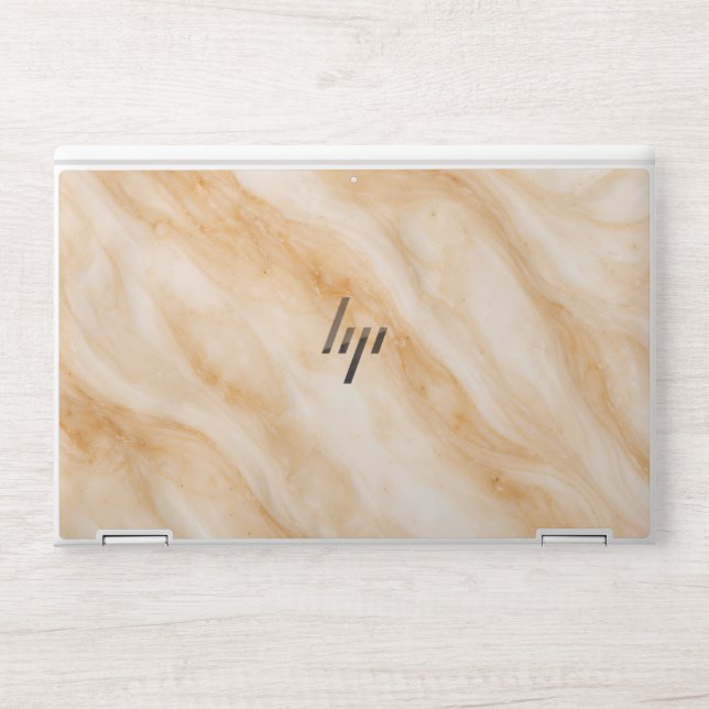 Vanilla Milkshake Marble Texture HP Laptop Skin (Front)
