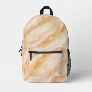 Vanilla Milkshake Marble Texture Printed Backpack