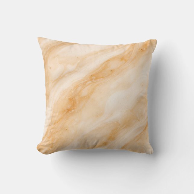 Vanilla Milkshake Marble Texture Throw Pillow (Front)