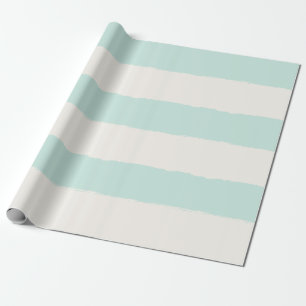 Vanilla & Mint Rough Edge Stripes Pattern Wedding Wrapping Paper