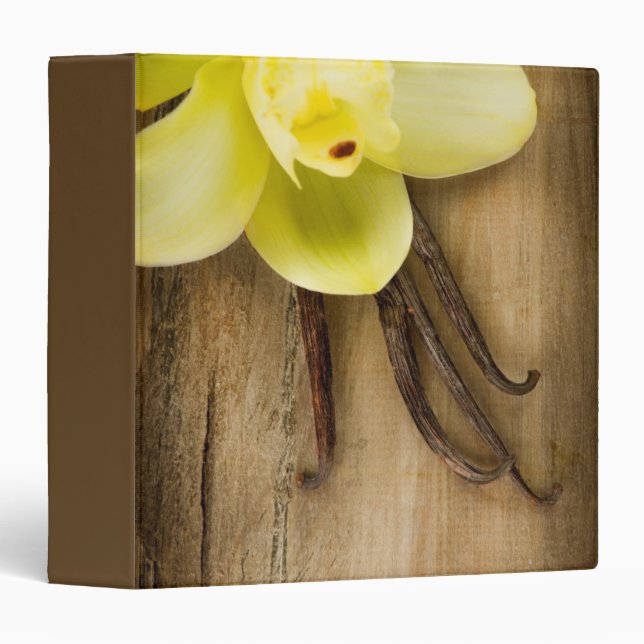 Vanilla Pods and Flower over Wooden Background Binder (Front/Spine)