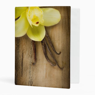 Vanilla Pods and Flower over Wooden Background Mini Binder