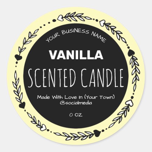 Vanilla Scented Product Labels