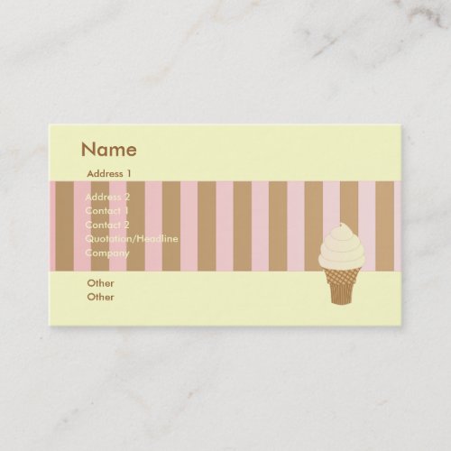 Vanilla Soft Serve Business Cards