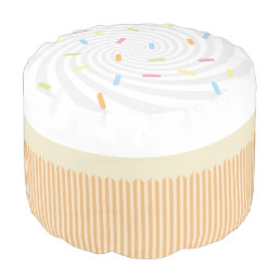 Vanilla Sprinkle Cupcake Pouf