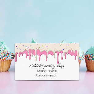 Vanilla strawberry Frosting Drip Business Card
