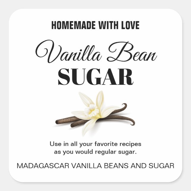 Vanilla Sugar Custom Labels VS001sq (Front)