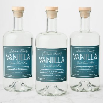 Vanilla Teal And White Bottle Label by Charmalot at Zazzle