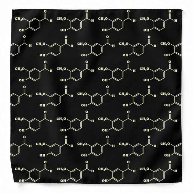 Vanilla Vanillin Molecular Chemical Formula Bandana (Front)