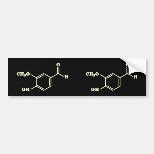 Vanilla Vanillin Molecular Chemical Formula Bumper Sticker