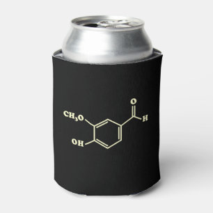 Vanilla Vanillin Molecular Chemical Formula Can Cooler