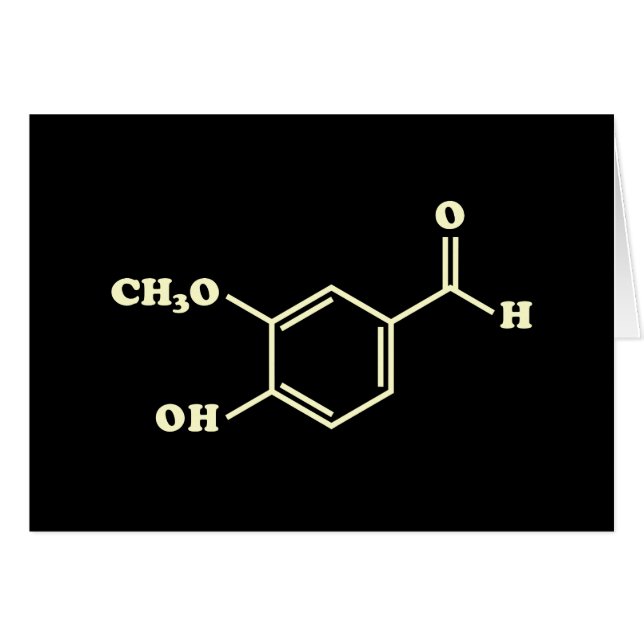 Vanilla Vanillin Molecular Chemical Formula Cards (Front Horizontal)